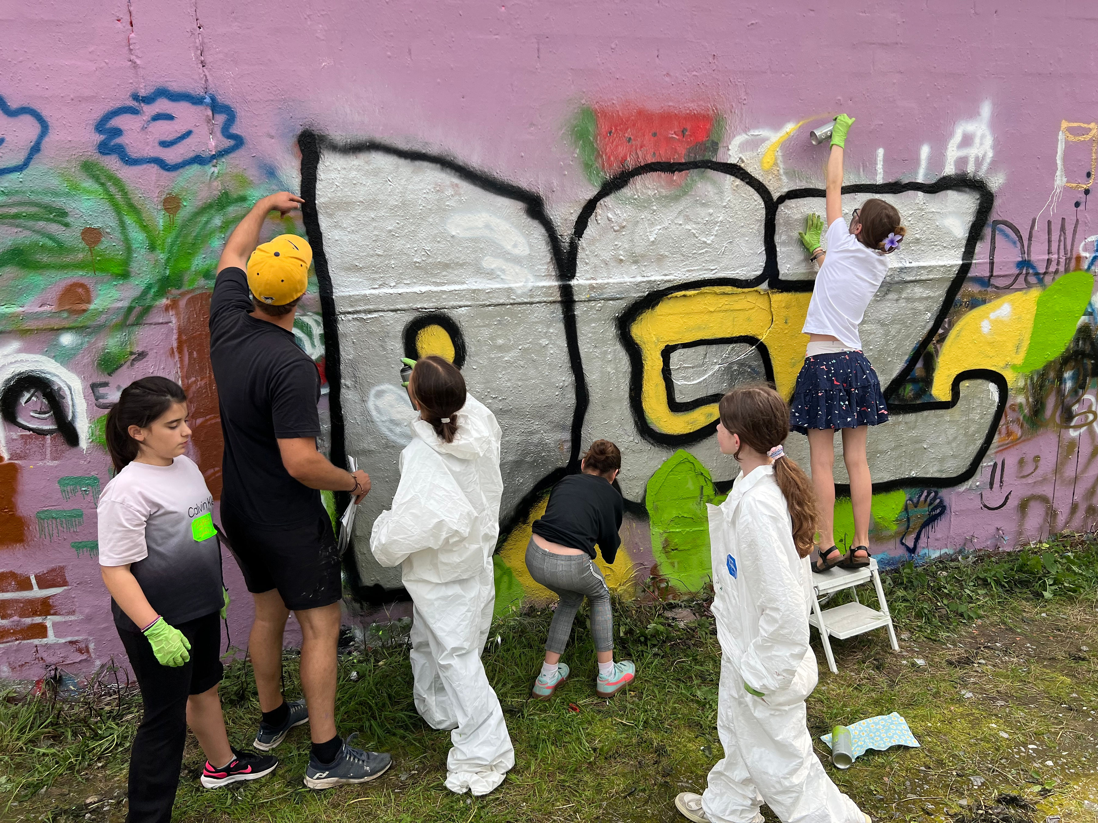 Gemeinsamer Graffiti-Workshop mit Enrico von mal was anderes .vip